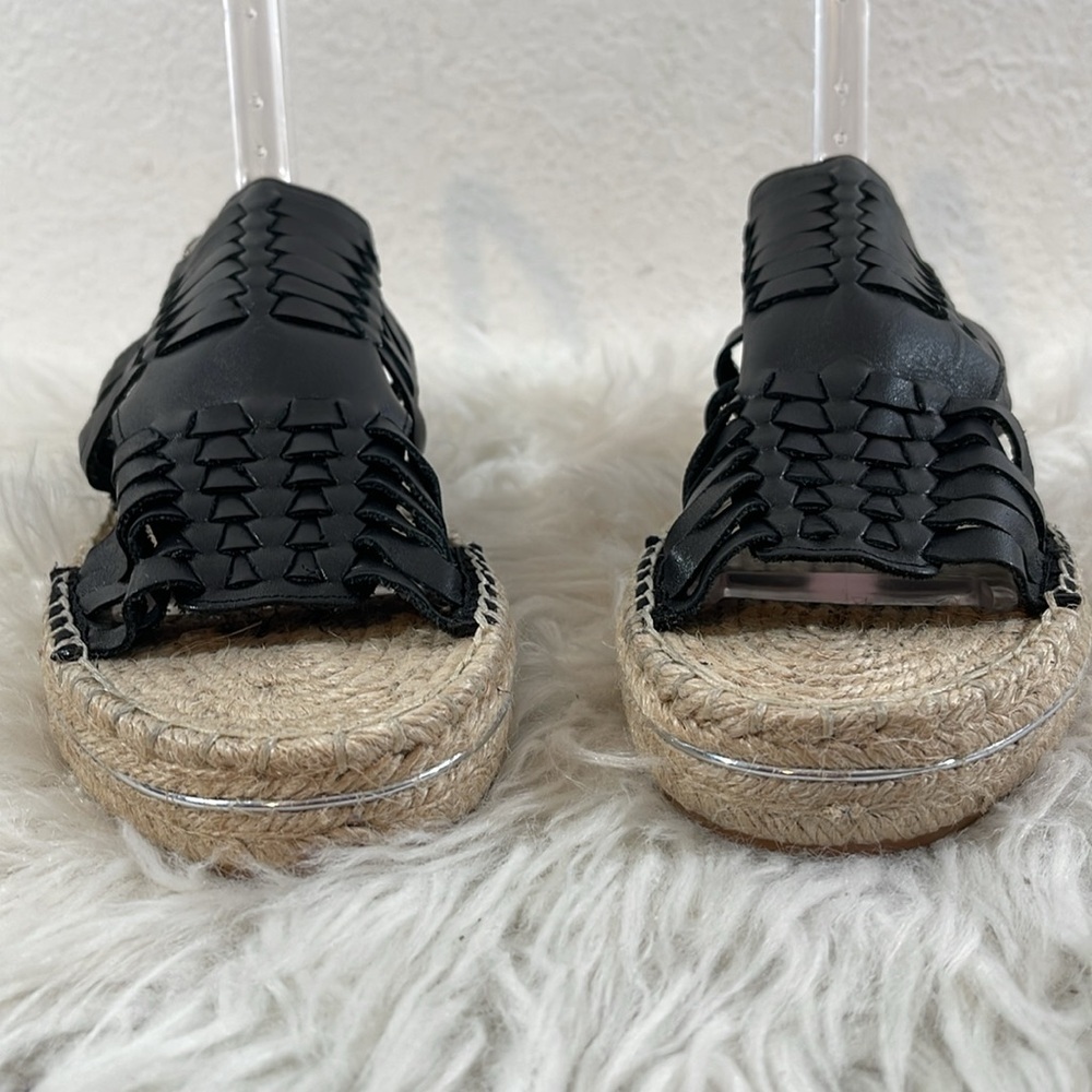 Rebecca Minkoff Womens Gabriel Sandal Black Leather Slingback Espadrille Size 10 - Picture 3 of 12